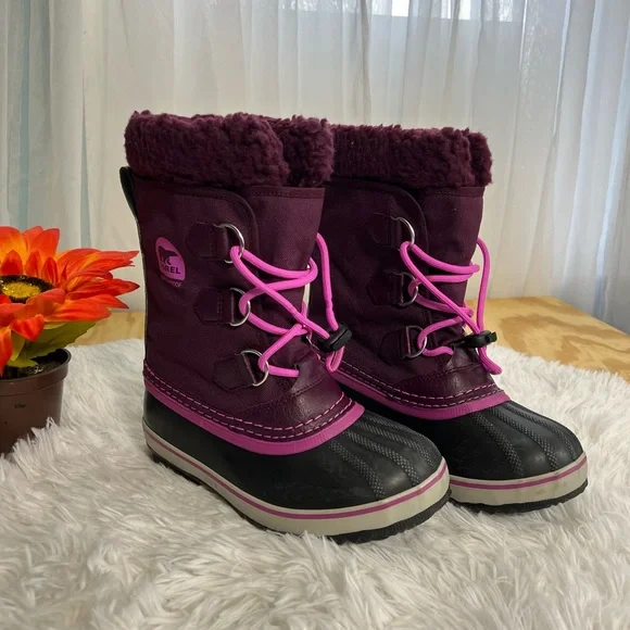 Sorel PAC Boots Purple Textile
Waterproof Rubber Removable Lining Size 2 - Picture 4 of 12